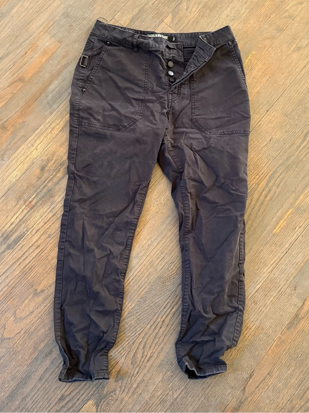 Zadig & Voltaire Black Cargo Jogger Pants